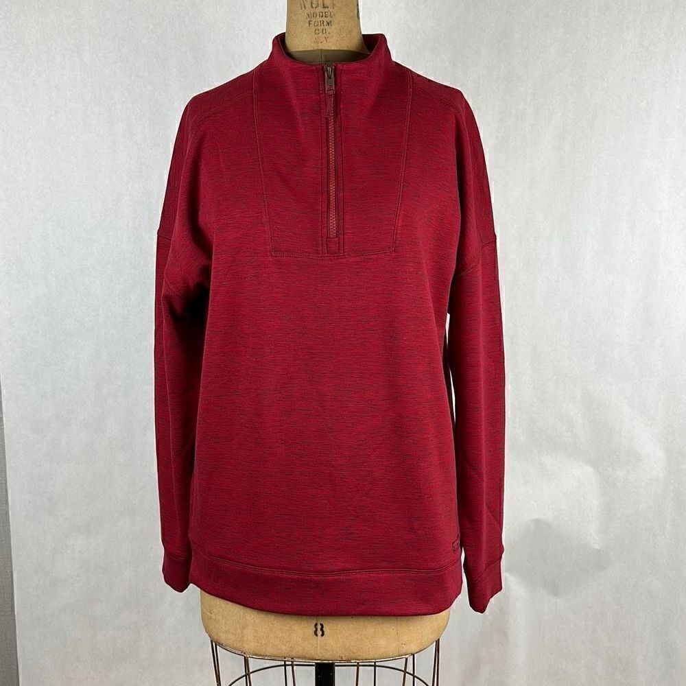 NWT Cinch Women’s 1/4 Zip Pullover Size XL Red Fleece Lined Sweatshirt